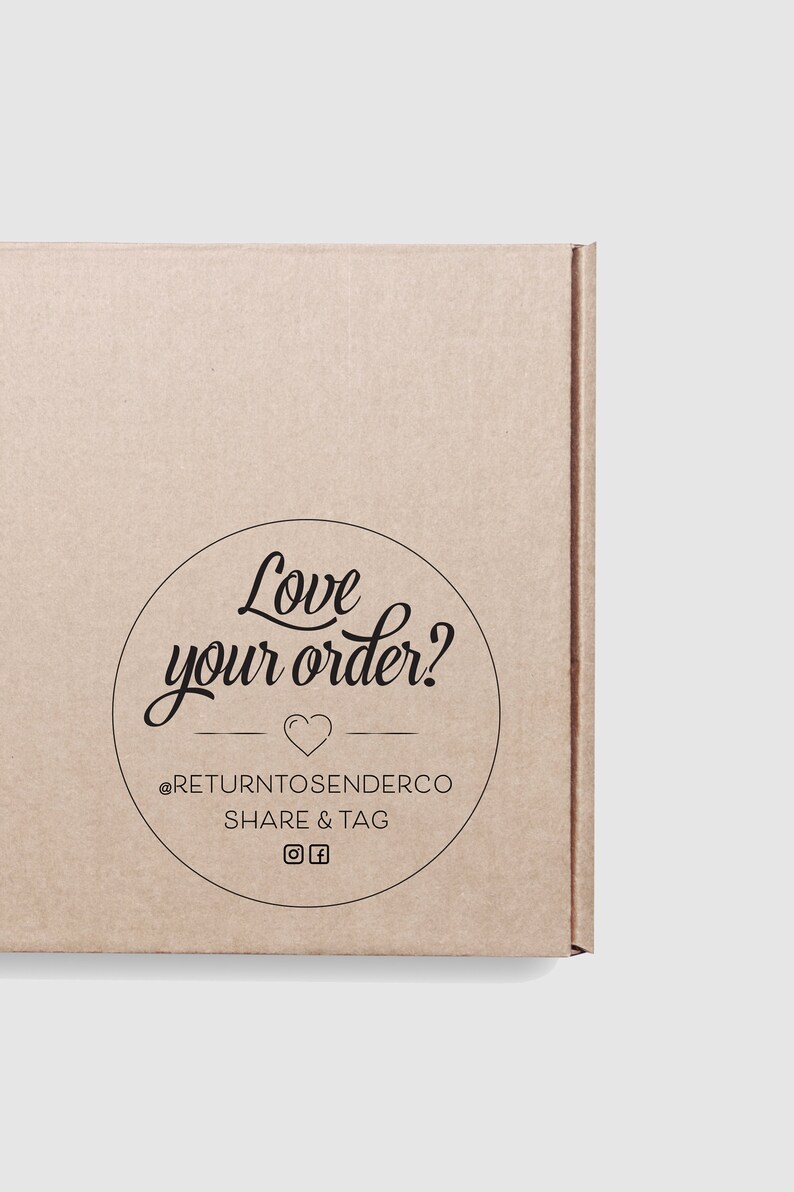 Love Your Order Stamp Share Tag Follow Instagram Handle Shipping Stamp image 1