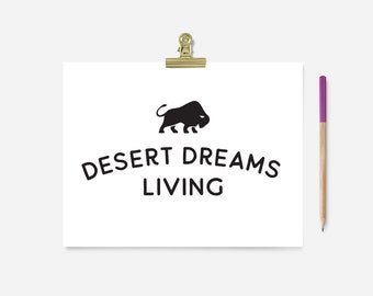 Pre-made Logo - Vintage Desert Logo - Custom Logo Design