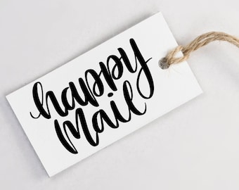 Happy Mail Stamp Snail Mail Rubber Stamp Cute Shipping Stamp