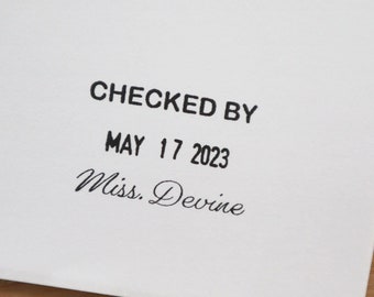 Custom Teacher Stamp: Self Inking Date Stamp for Homework