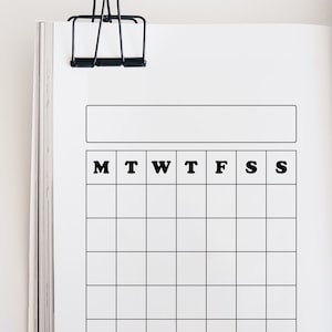 Habit Tracker Stamp Monthly Habit Tracker Rubber Stamp for Bullet Journal