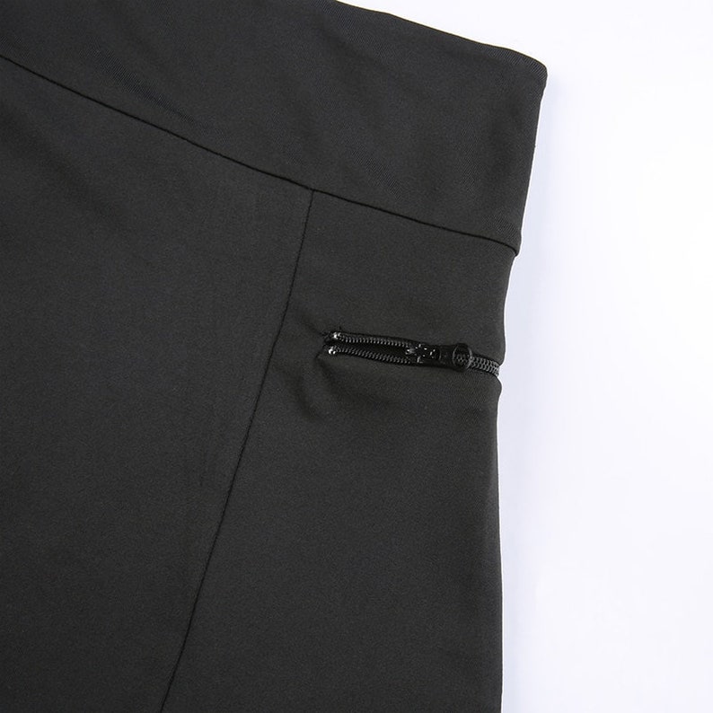 Y2K Black Side Zip Skirt - Etsy