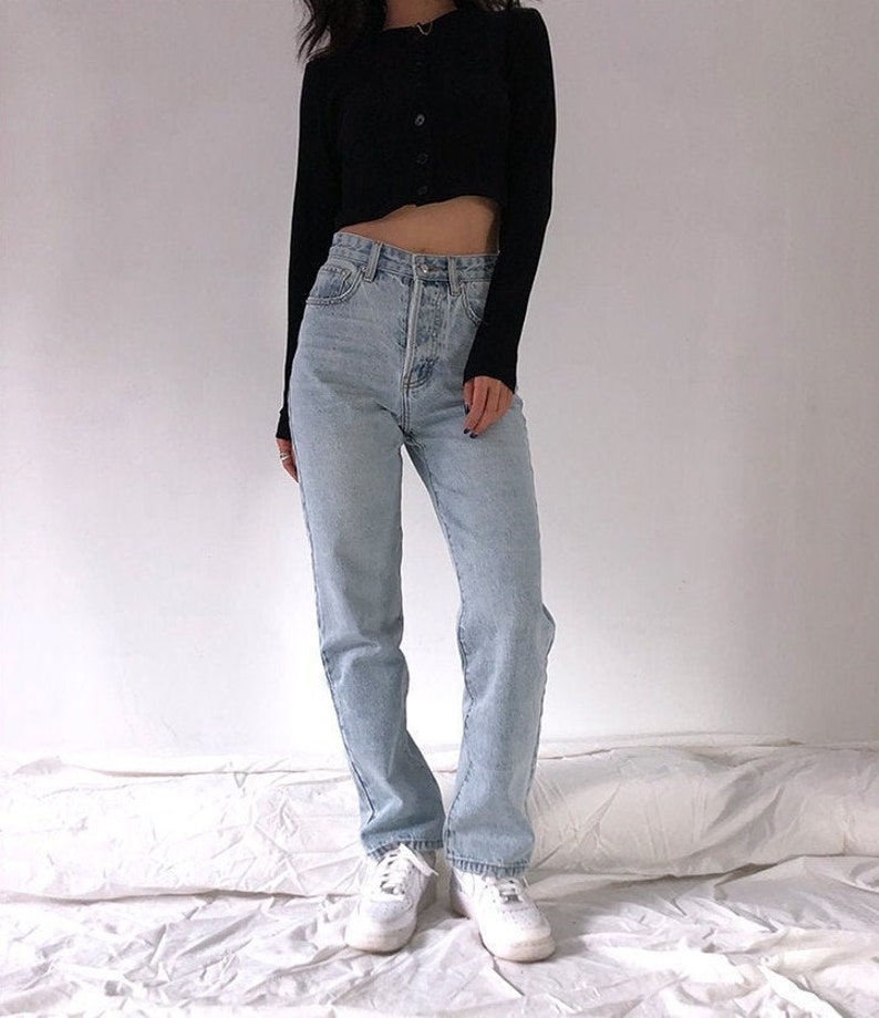 Y2K High Waist Straight Leg Jeans 