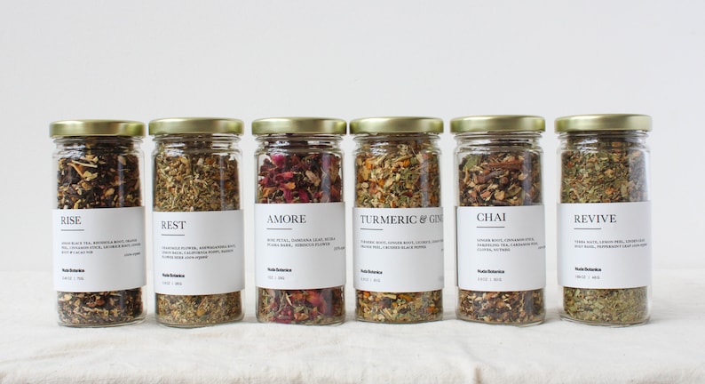 Loose leaf tea sampler jars - Organic healthy herbal tea blends - Tea lover gift - Premium Loose Leaf - Care Package