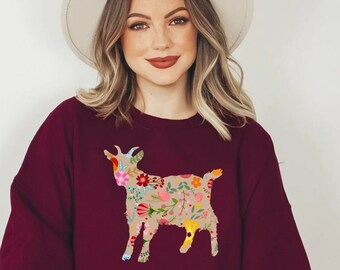 Cottagecore Goat Sweatshirt, Goat Mom Shirt, Goat Gifts, Mother&#39;s Day Gift for Goat Mama, Goat Lover Shirt, Goat Lover Gift, Cottage Core