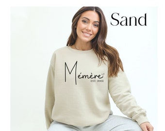 Custom Memere Sweatshirt, Holiday Gift for Memere, Memere Gifts, Mothers Day Gift for Memere, Pregnancy Reveal, Memere Shirt, Memere Sweater