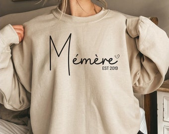 Custom Memere Sweatshirt, Holiday Gift for Memere, Memere Gifts, Mothers Day Gift for Memere, Pregnancy Reveal, Memere Shirt, Memere Sweater