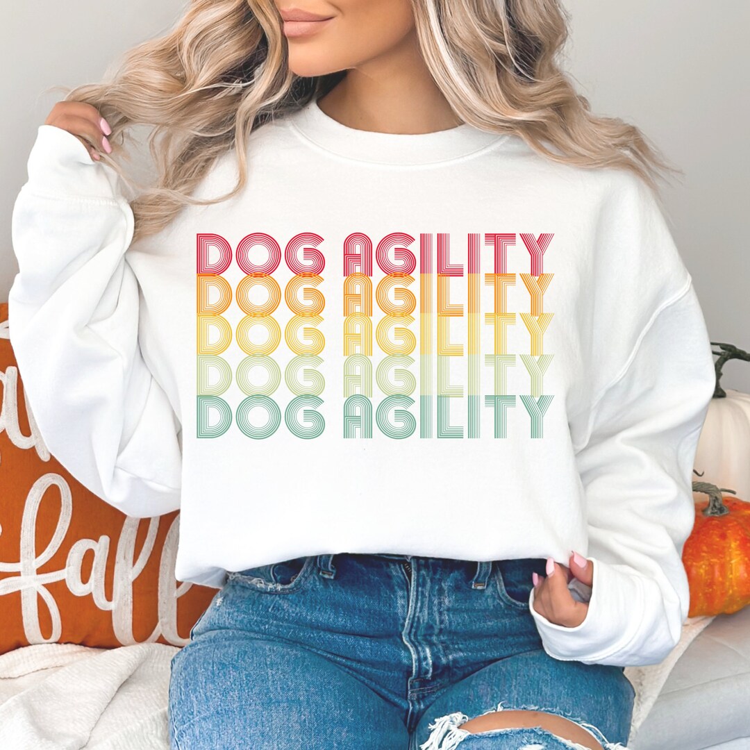 Retro Dog Agility Sweatshirt, Agility Dog Gifts, Holiday Gift for