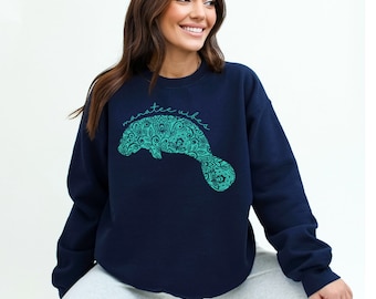 Manatee Sweatshirt, Manatee Gifts, Holiday Gift for Manatee Lover, Manatee Lover Gift, Marine Biologist Gift, Save The Manatees Sweatshirt