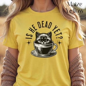 Is He Dead Yet Black Cat Shirt, Anti Trump Protest Shirt, Anti-Trump, Subtle FDT, Funny Cat Shirt, Liberal T Shirt, Resist And Persist, FDT