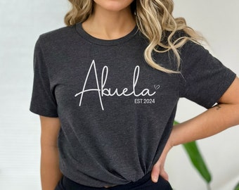 Custom Abuela Shirt, Abuela Gift, Holiday Gift for Abuela, Abuelita Gift, Personalized Grandma Shirt, Abuela Tshirt, Pregnancy Reveal