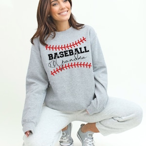 Custom Baseball Grandma Sweatshirt, Baseball Grandma Gift, Mothers Day Gift for Baseball Grandma, Sports Grandma Gift, Grandma Sweater