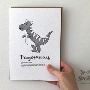 Pregosaurus |  Funny Pregnancy / Expecting card Preggo Prego Pregnant A5 A6