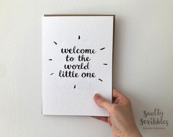 Welcome to the world little one | new baby newborn card | Expecting Card, New Born, Baby Girl Card, Baby Boy Card, Keepsake A5 A6 Small Card