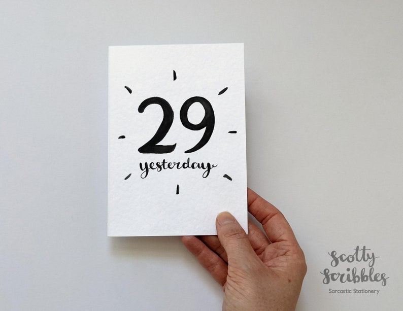 30th Birthday Card A5 A6 Funny Birthday Card 29 Yesterday Congratulations Amusing Humorous Rude Cheeky 30 thirtieth thirty small image 2