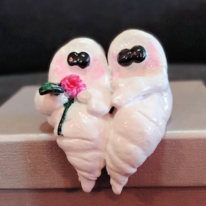 Miniatur Clay Gespenster Paar: Kantenhocker
