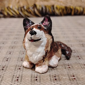 The Queen&#39;s Corgi clay figurine