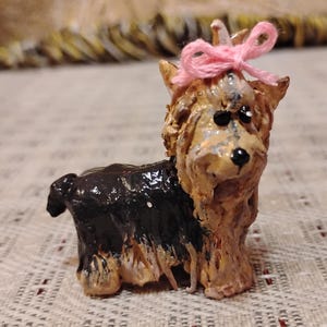 Yorkie, miniature Yorkshire terrier, Yorkie puppy clay sculpture