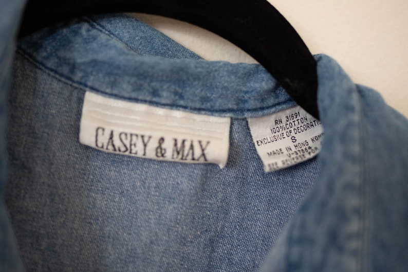 Vintage Casey and Max embroidered denim button up