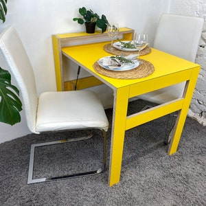 Space Saving Table Modern White Dining Table Wall Mounted Folding Desk Office Desk White Table Writing Modern Desk Kitchen Table Tiny House