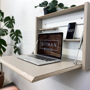 Petit bureau pliant• Organisateur de bureau Bureau à domicile fixé au mur, bureau flottant rabattable, bureau moderne, meubles de bureau pliant, secrétaire