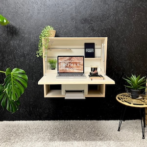 Office Desk Home Office Desk Furniture Space Saving Furniture Secretary Desk Floating Desk Plywood Table Wall Desk Study Desk Work Desk image 1