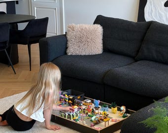MOBILE PLAY TRAY• Lego Toy Storage Girls Room Rolling Activity Table Montessori Kids Gifts