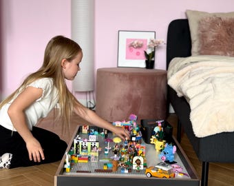 MOBILE PLAY TRAY• Lego Toy Under Bed Storage Girls Room Gift Tray On Wheels Minimalist Rolling Table Montessori Kids Furniture
