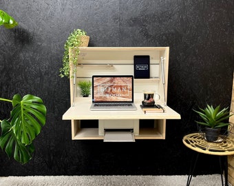 Büro Schreibtisch • Home Office Schreibtisch Möbel Platzsparende Möbel Sekretär Schreibtisch Floating Schreibtisch Sperrholztisch Wand Schreibtisch Lernschreibtisch Arbeitstisch