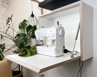 study table on wall 21.5” Monitor Desk• Sewing Machine Desk Work Space Table Folding Desk Office Desk Space Saving Desk Secreter Floating Desk Wall Mounted Desk