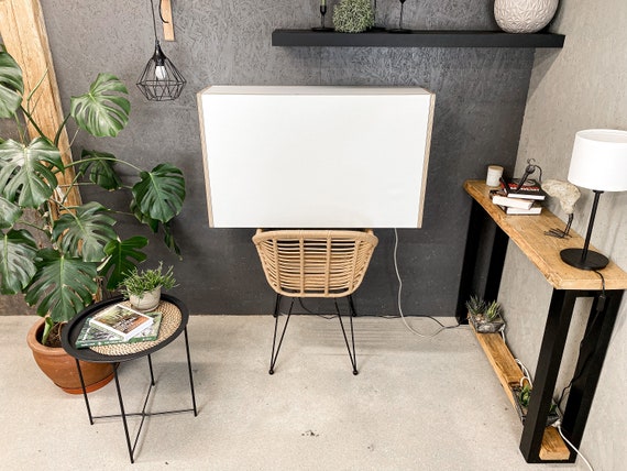 VEVOR Wall Mounted Floating Desk With Power Socket & Shelves | 32.28" Home Office Desk | 100 Lbs Capacity, No Drill - View #9