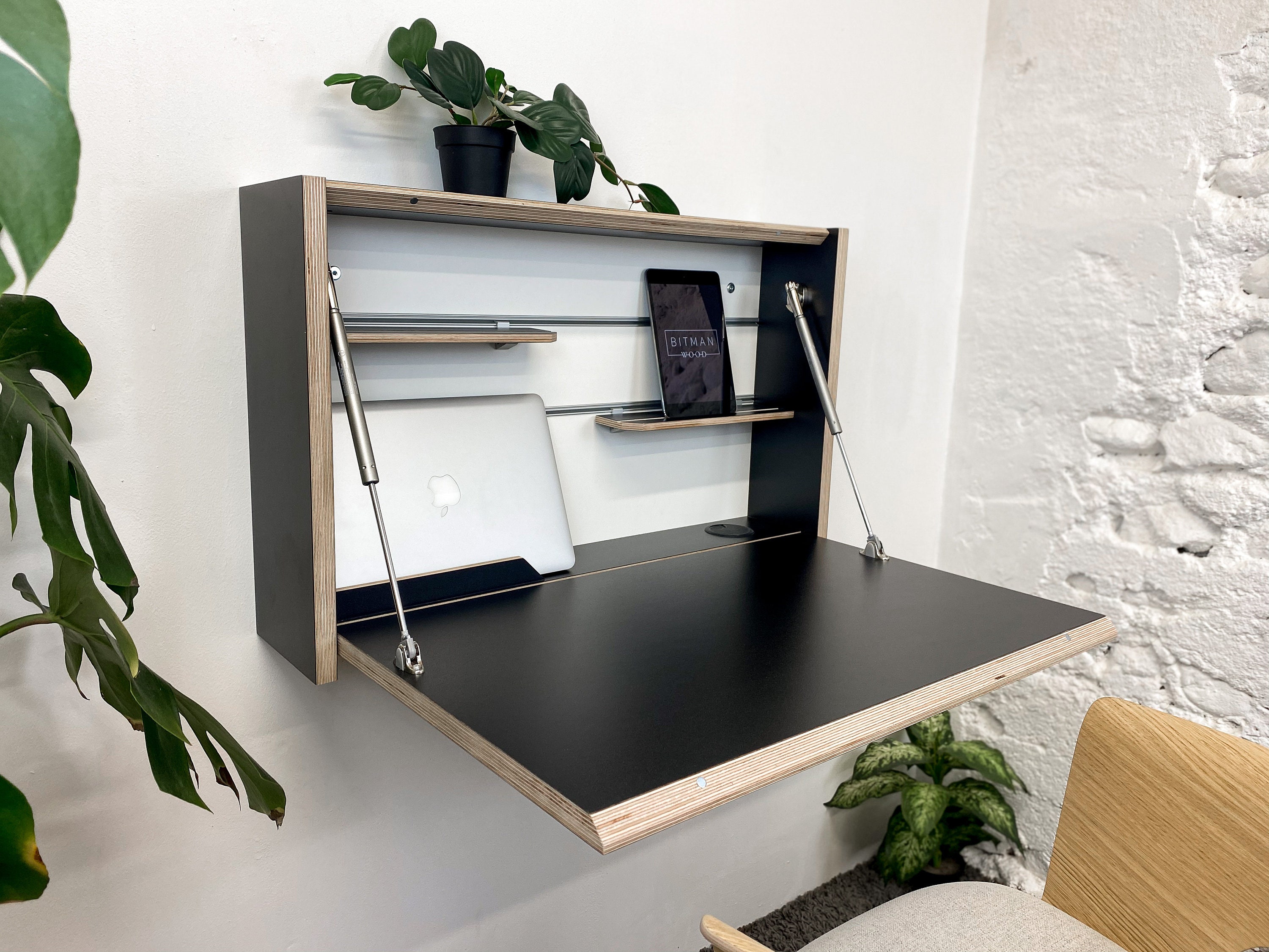 Fold Down Desk Office Desk Home Office Drop Down Floating Desk Etsy