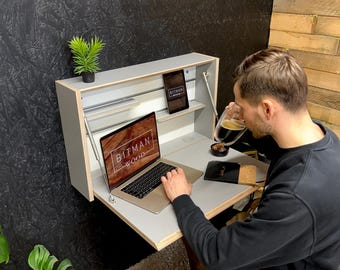 Original Desk• Floating Desk Folding Desk Organizer Home Office Desk Drop Down Modern Office Desk Wall Desk Modern Table Secretary Desk