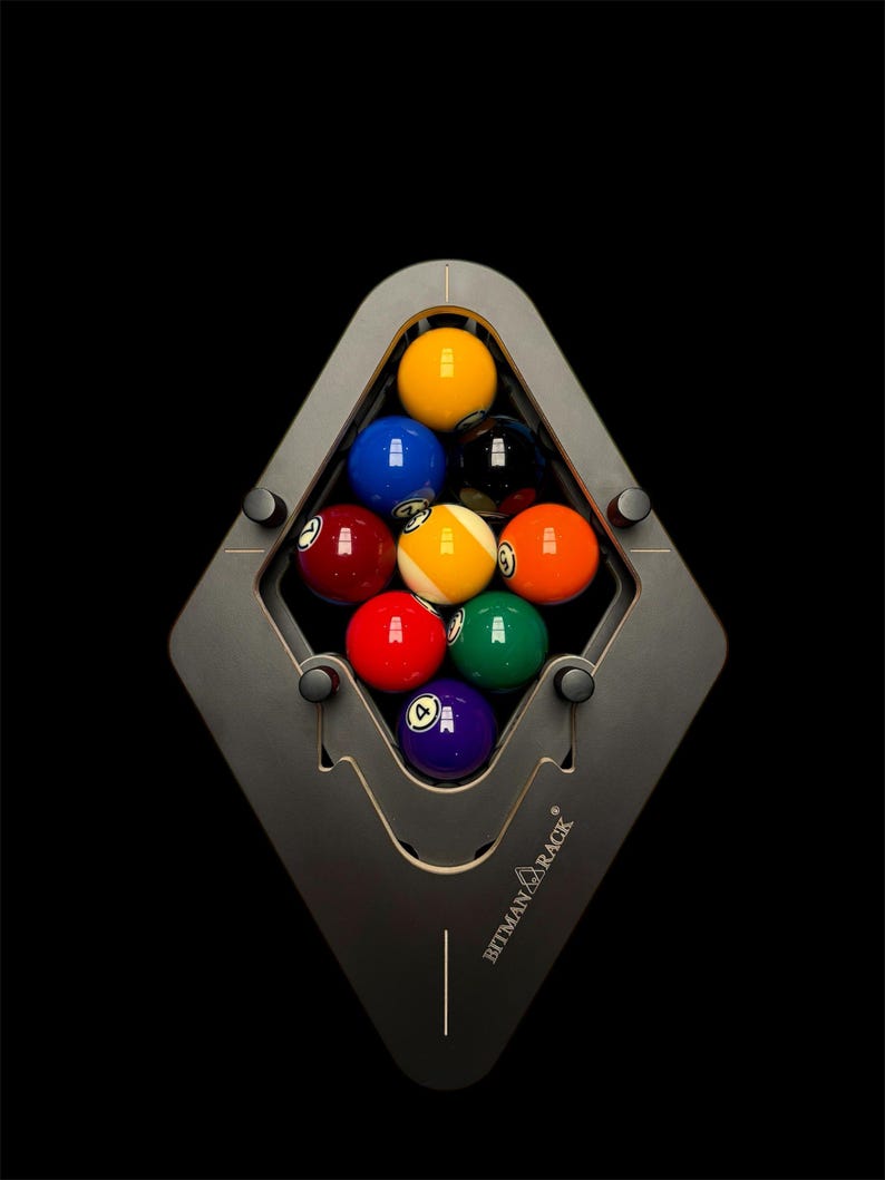 Black Ball Pool Rack Bitmanrack 9-BALL PRO• Billiard Rack Precision Birch Plywood Pool ...