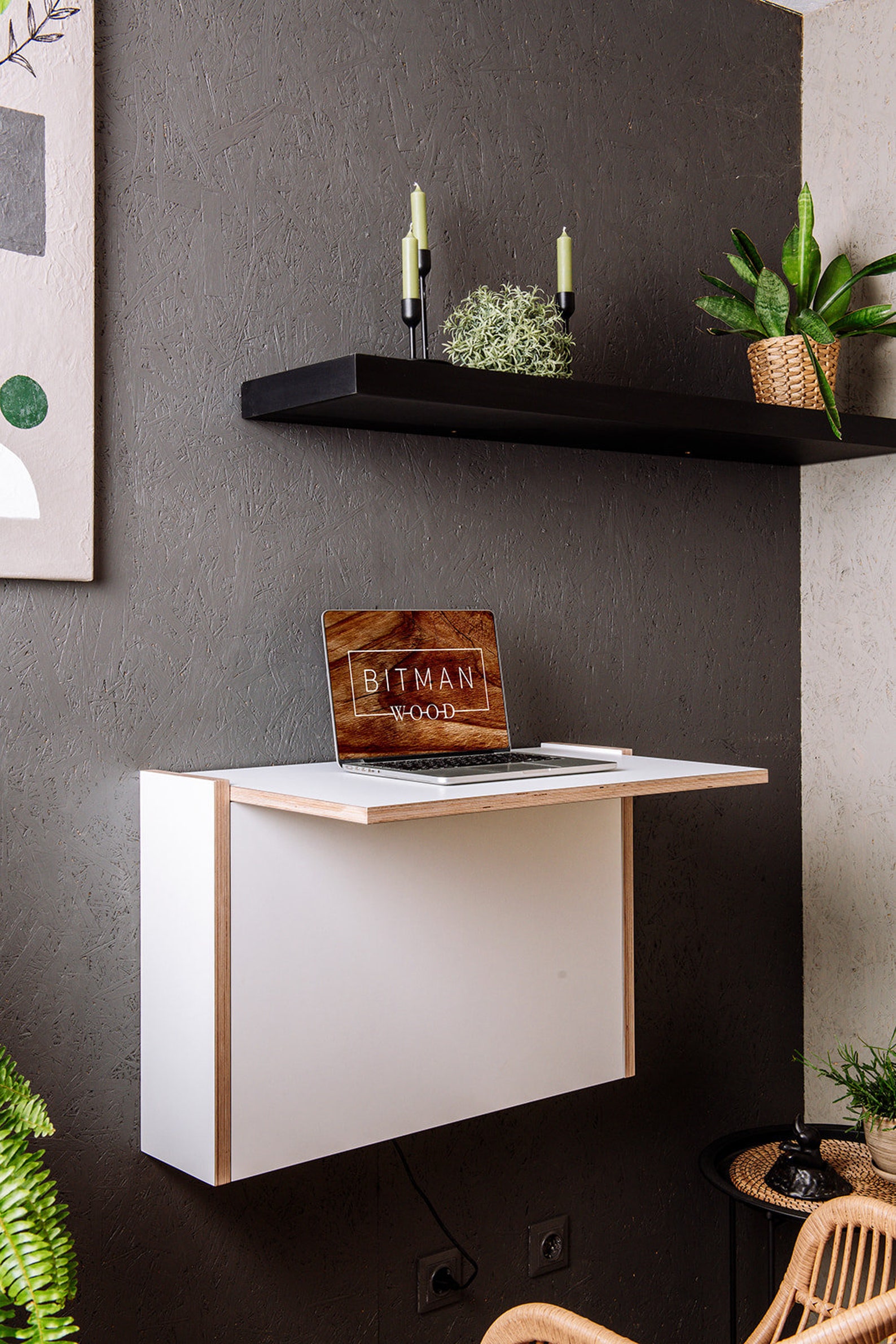 Standing Double Desk Home Office Wall Mounted Folding Space - Etsy