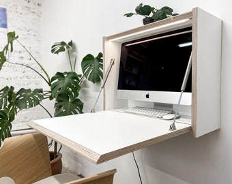 21.5” Monitor Desk• Home Office Desk Modular Desk Work Space Desk Folding Desk Space Saving Desk Secretary Desk Floating Desk Modern Desk