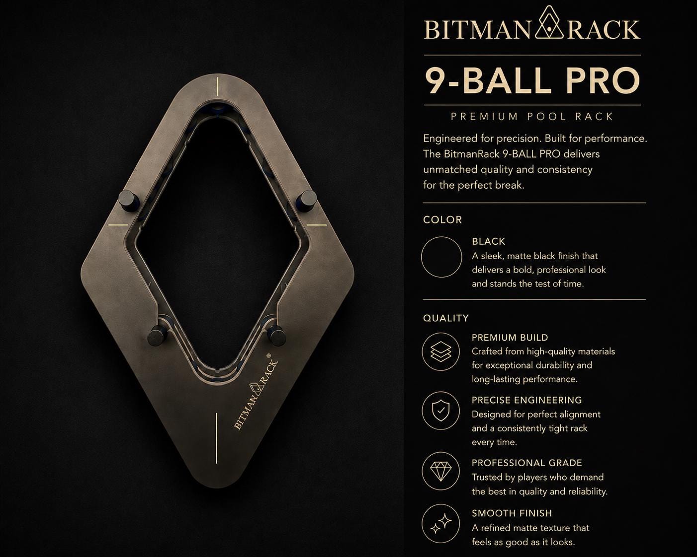 BitmanRack 8-BALL PRO • プールテーブルラック精密ビリヤード