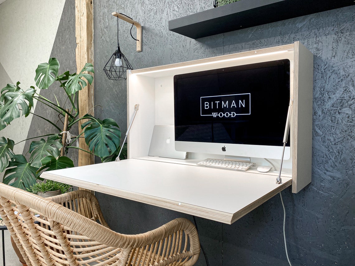 Large Office Desk Floating Desk Home Office Work Space Modern Etsy UK