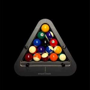 BitmanRack 8-BALL PRO• Billardtisch Rack Pool Snooker Geschenk Für Ihn Dreiecksregal Billardtisch Zubehör Pool-Rack Billard Zubehör