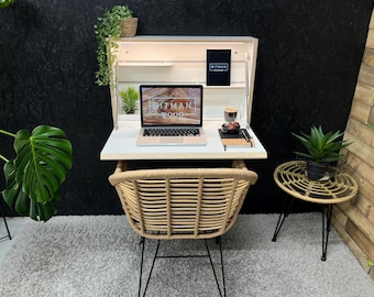 Original Desk• Folding Desk Fold Down Wall Mounted Office Desk Space Saving Furniture Drop Down Table Floating Desk Secretary Desk Interior