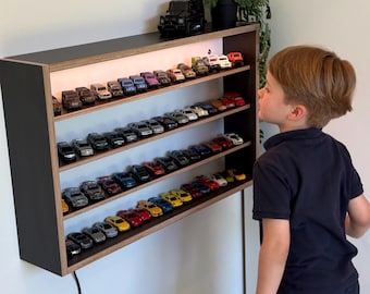 COLLECTOR SHELF• Hot Wheels Display Shelf Modern Floating Wall Storage Diecast Car Collectors Kids Furniture Wall Gift For Kids Boys Room