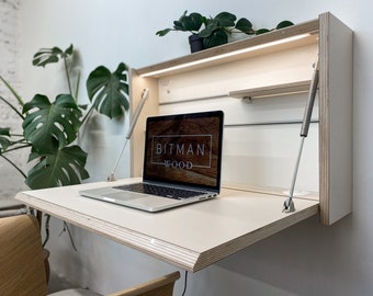 Original Desk• Home Office Desk Organizer Drop Down Floating Desk Office Desk Wall Mounted Desk Folding Desk Modern Furniture Secretary Desk