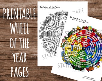 Printable Wheel of the Year Grimoire and Coloring Pages- Northern Hemisphere