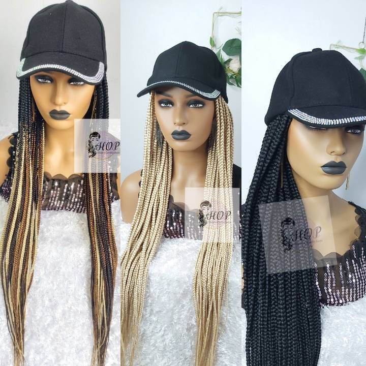 Braided Hat Wig Face Cap Wig Braids Wig 