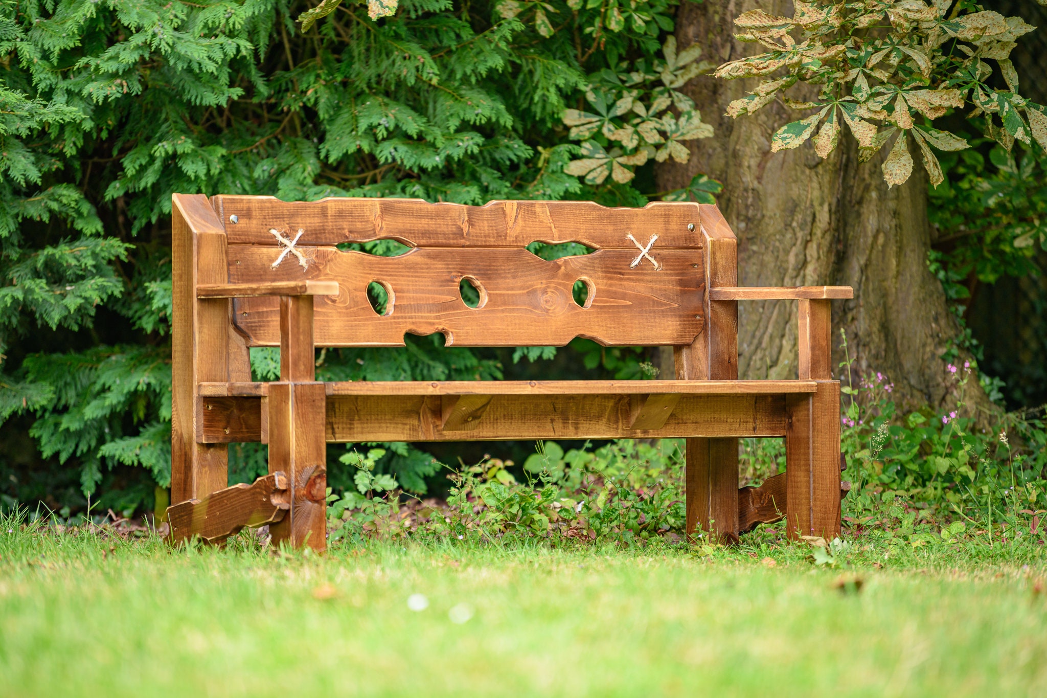 Handmade Wooden Garden Bench Rustic Memorial Bench Etsy