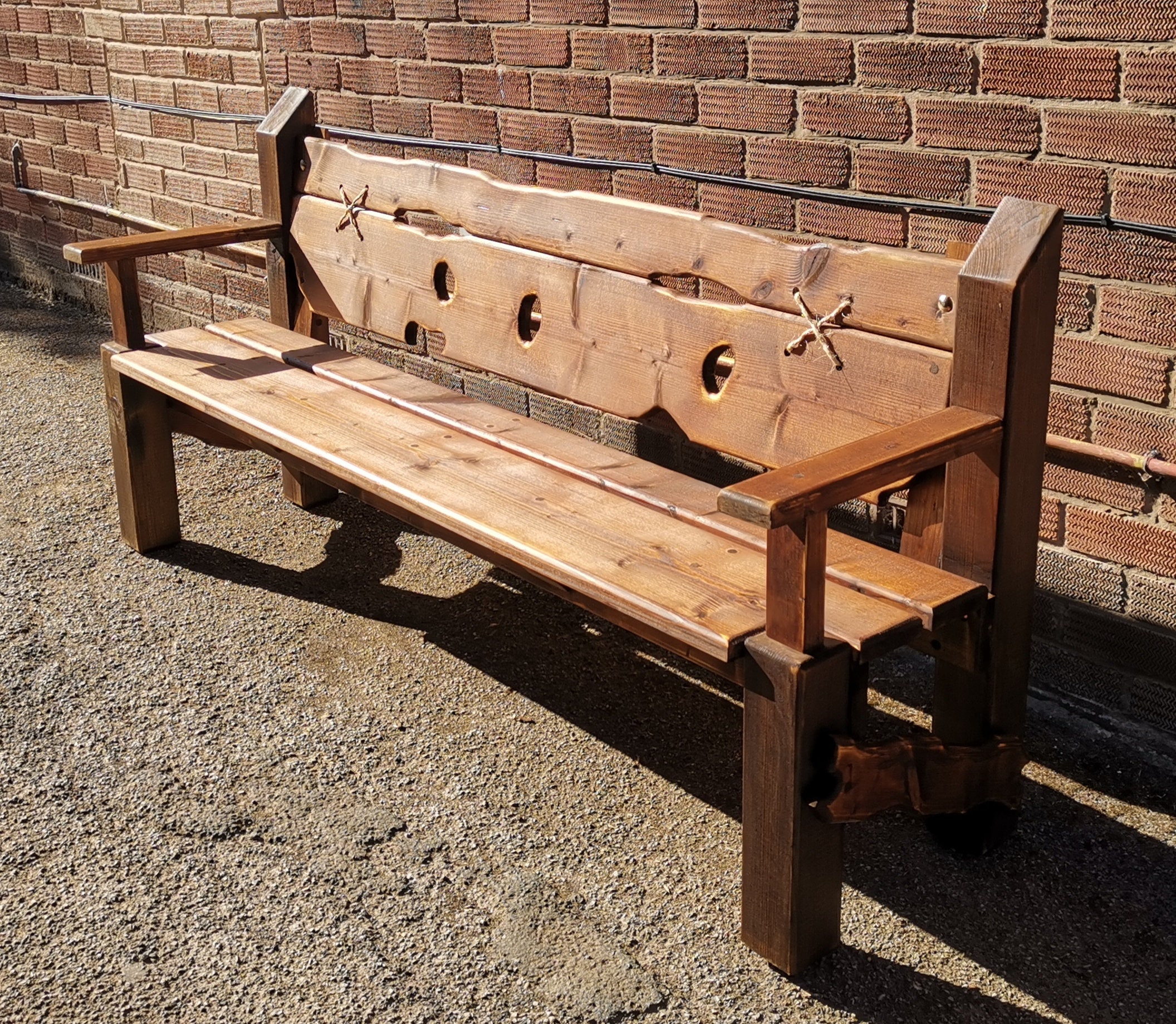 Garden Bench Solid Wood Chunky Rustic Wooden Furniture Uk Garden Bench Solid Wood Chunky Rustic, Rustic Garden Furniture Uk