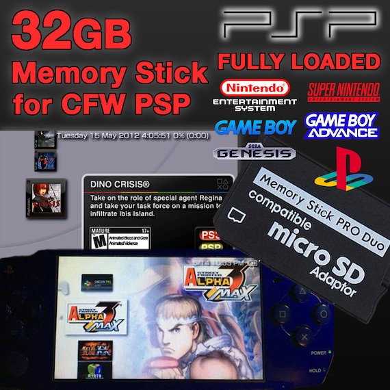 PSP Modded 32GB Memory Card for CFW Games Emulators PS1 Etsy