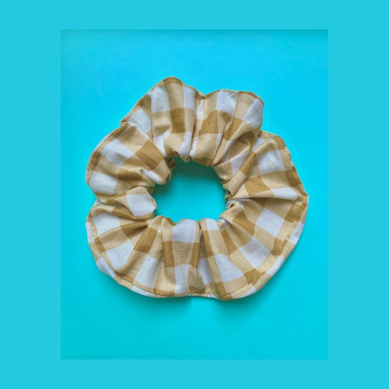 Butterscotch Gingham Plaid Scrunchie