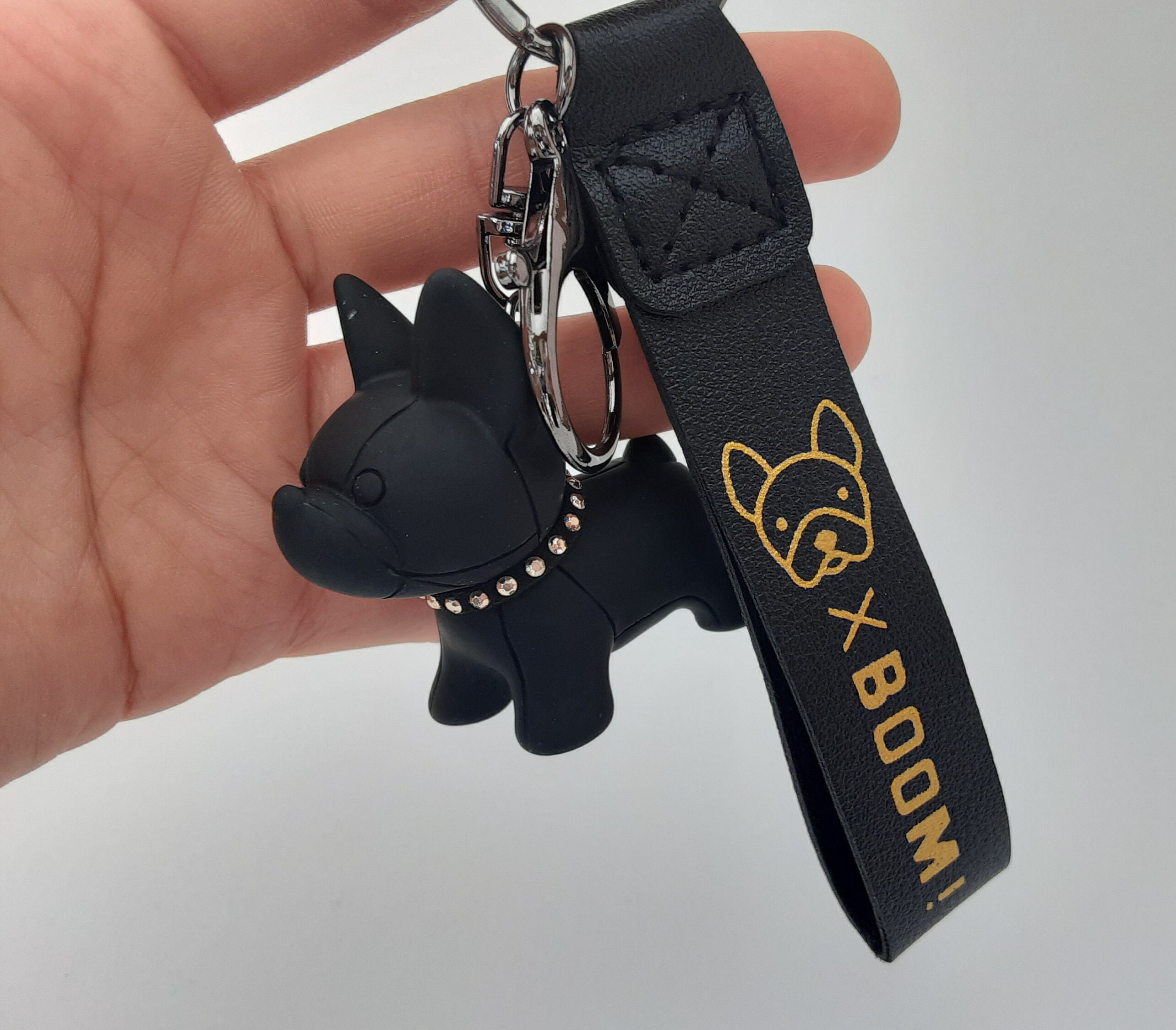 Fashion French Punk Bulldog Keychain PU Leather Dog India