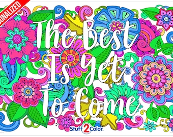 Customize Your Own Giant Coloring Poster - Flower Doodle Design - Amazing & Fun Team Building Activity for Work, School, Hospitals, Offices